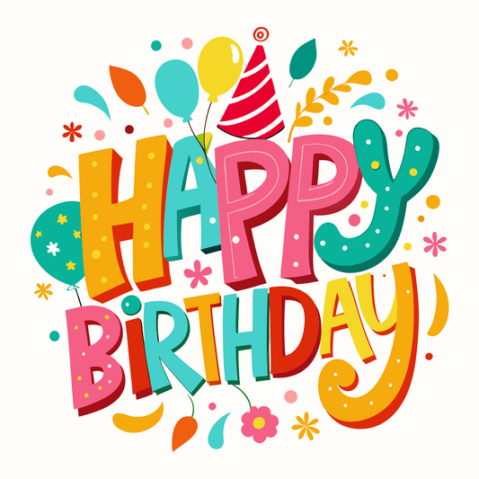Greeting Cards - Colorful Happy Birthday