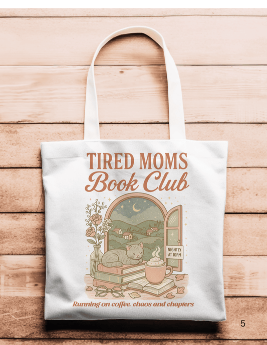 Artsy Tote Bag - Tired Moms Book Club